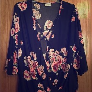 Feminine Floral Wrap top